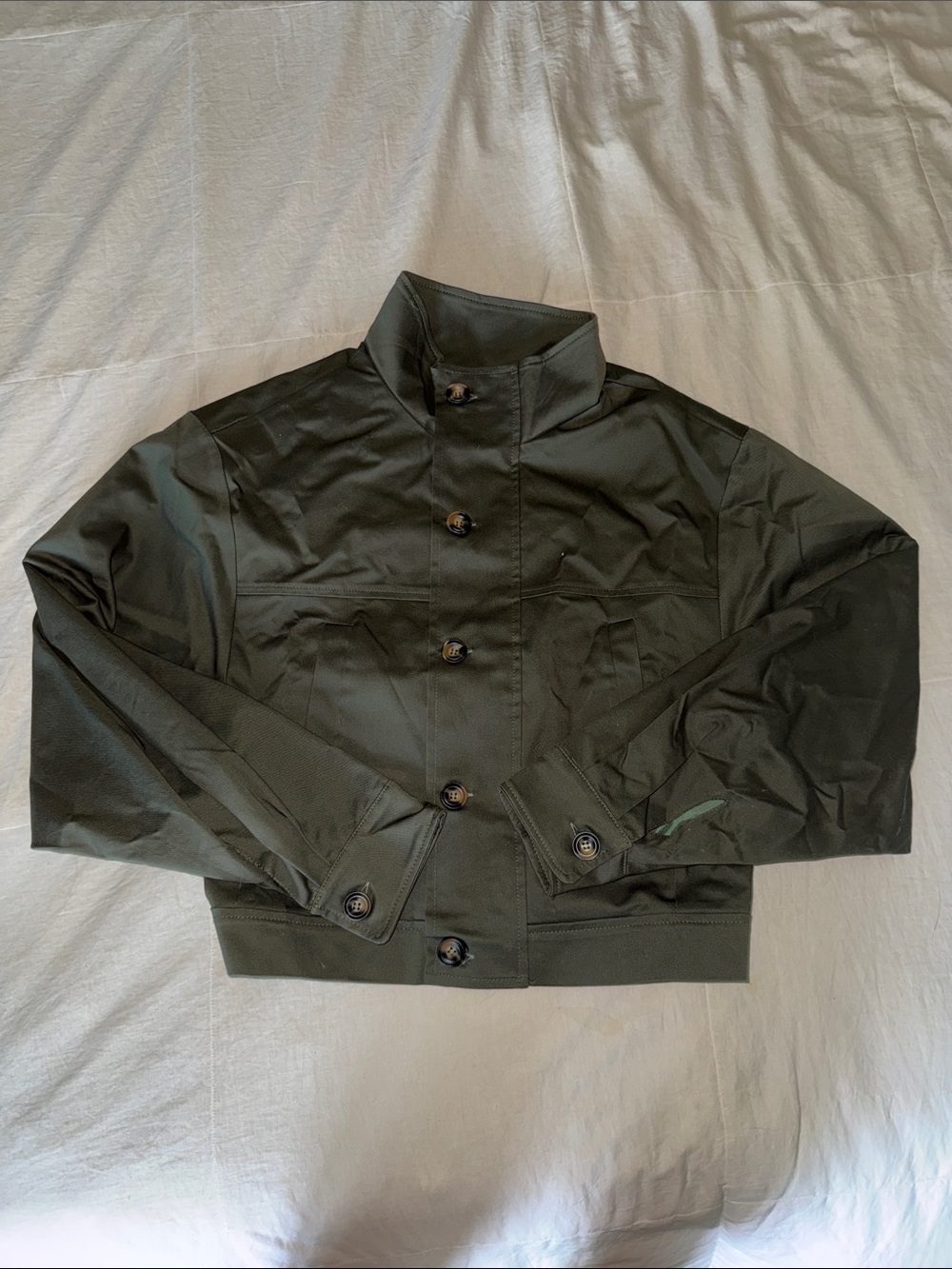 Women’s Olive Green Button-Front Jacket